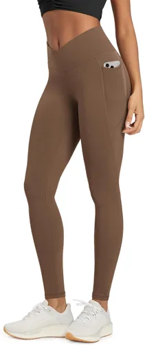 Vista 8 de ODODOS Leggings Suaves como Mantequilla de Cintura Cruzada con Bolsillos para Mujeres, ODCLOUD Pantalones de Yoga Lounge Cruzados de 25" / 28