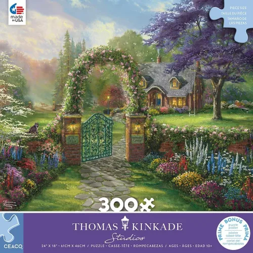 Vista 3 de Ceaco - Thomas Kinkade - Inspiraciones - Cabaña de colibrí - Rompecabezas de 300 piezas