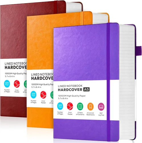 Vista 26 de FOCUS DAY Cuaderno de tapa dura 8.5 x 11, cuaderno de 320 páginas tamaño A4 grande para la universidad con líneas para la escuela y el trabajo, gran
