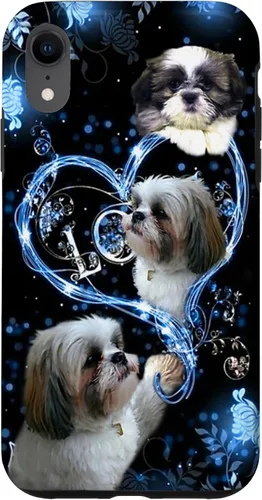 Vista 25 de Funda para PC iPhone 16 I Love Shih Tzu Dogs Flowers Heart Shih Tzu Metal