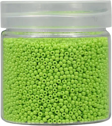 Vista 14 de Bala&Fillic Tamaño casi uniforme Cuentas de semillas redondas de color verde ejército de 2 mm Aproximadamente 10000 piezas/110 gramos en caja