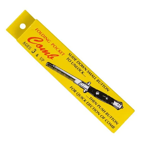 Vista 8 de Switchblade - Peine plegable de bolsillo de 9 pulgadas, peine de acero inoxidable para barba para hombres, peines de bigote de dientes finos