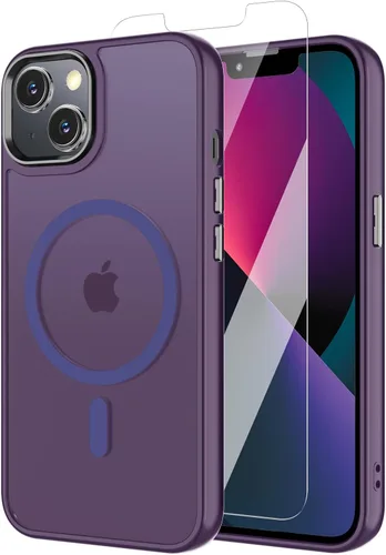 Vista 42 de Funda para iPhone 11 con protector de pantalla, compatible con MagSafe, ultra delgada, translúcida, mate, a prueba de golpes, color negro