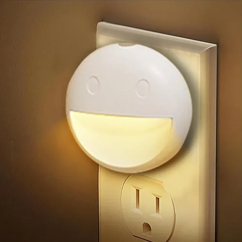 Vista 8 de VAVOFO Luz nocturna LED con sensor automático, paquete de 4, 2900-3200K blanco cálido, diseño de cara sonriente, lámpara de noche de pared