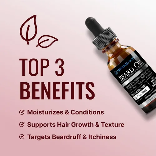 Vista 3 de Approved Science Aceite para barba – Promueve el crecimiento del cabello y combate la sequedad – Aceites de jojoba, argán y romero – Fórmula