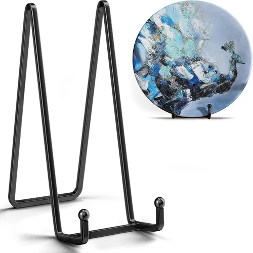 Vista 13 de IPAME Soportes de placa para exhibición – Soporte cuadrado de metal de 4.5 pulgadas para placa de alambre + soporte de marco de fotos caballete