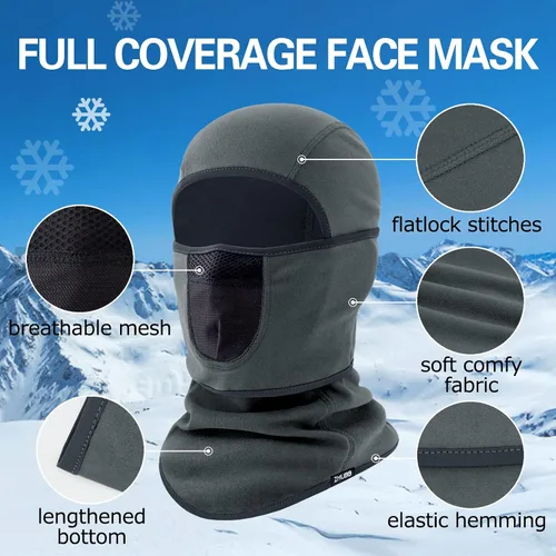 Vista 3 de ZMUBB Balaclava Ski Mask with Warm Fleece & Breathable Mesh,Winter Face Mask for Skiing,Snowboarding,Motorcycling