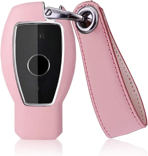 Vista 8 de SANRILY Funda para llave Mercedes Benz A B C E R Class GLK GLA GLC GLE CLS SLK AMG Funda protectora de llave con llavero negro