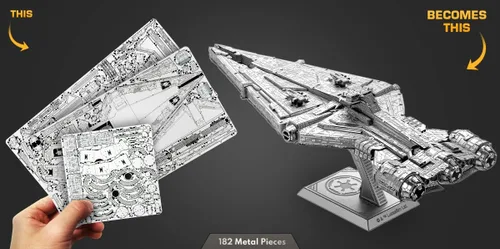 Vista 4 de Fascinations Metal Earth Premium Series Star Wars Imperial Light Cruiser 3D Kit de modelo de metal con pinzas