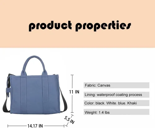 Vista 2 de Bolsos de mujer Bolsos de mano de gran capacidad Bolsas de compras Bolsas de hombro simples Bolsas de hombro Bolsas de mano negras Azul