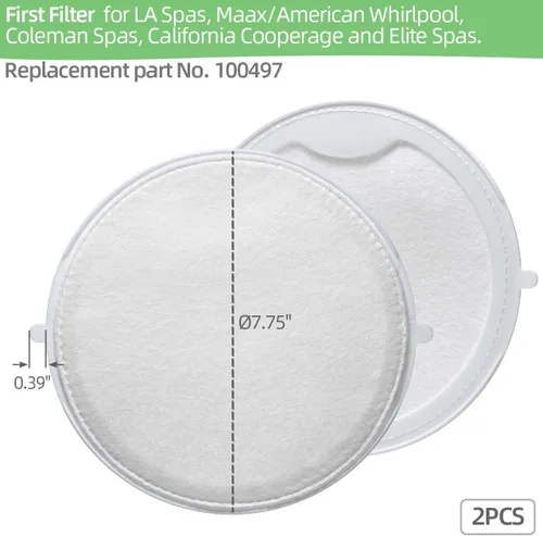 Vista 6 de Alocs Primer filtro de repuesto para bañeras de hidromasaje MAAX & Whirlpool Coleman Spas (paquete de 2)