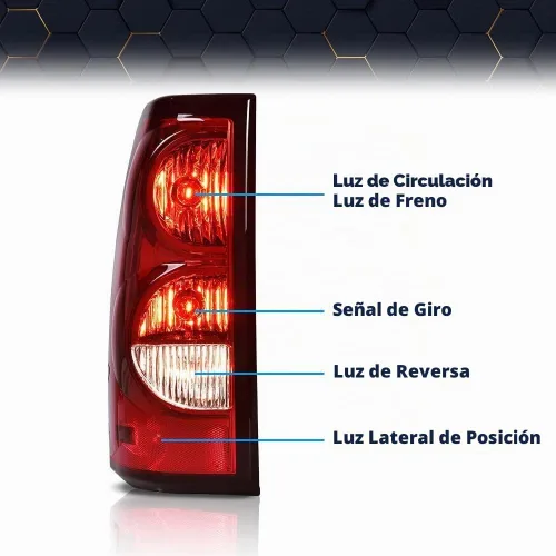 Vista 4 de Luz trasera PIT66 para Chevy Silverado 1500 2500 3500 2004 2005 2006 Lente roja mejorada