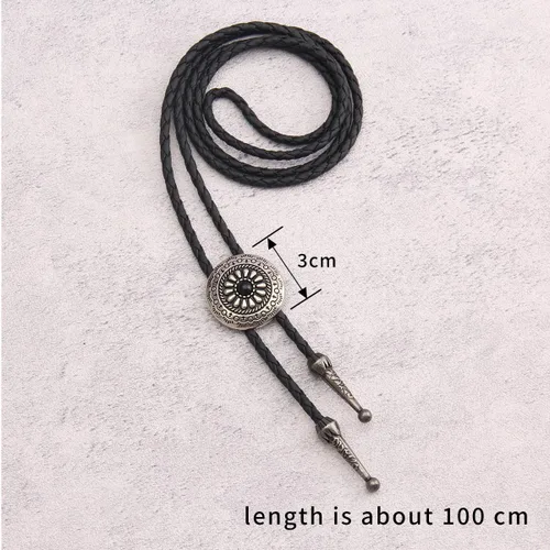 Vista 435 de Jeilwiy Corbata de bolo para hombre, corbata de vaquero occidental, collar de corbata de bolo dorado, corbata de cuero, corbata de Halloween