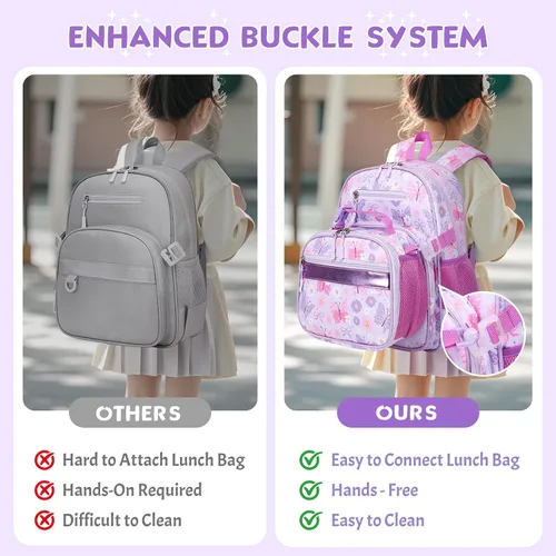 Vista 4 de Mochila para niños de 5 a 8 años, Mariposa, 15 pulgadas, Lindo