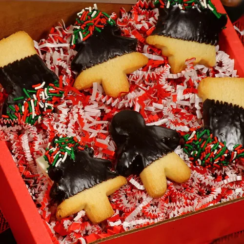 Vista 5 de Regalos de galletas de Navidad Galletas de mantequilla de vacaciones Galletas de chocolate copos de nieve, árboles de Navidad, rellenos