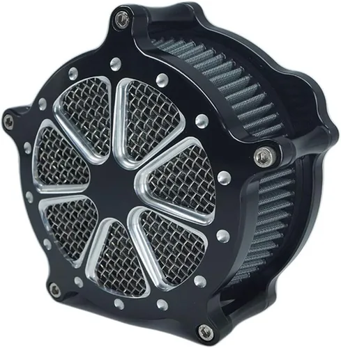 Vista 4 de Filtro de aire de admisión CNC Cut Filtro de aire Venturi Kit de cromo para Harley Dyna 2000 - 2017 Softail 2000 - 2015 Touring 2000 - 2007 Fitment