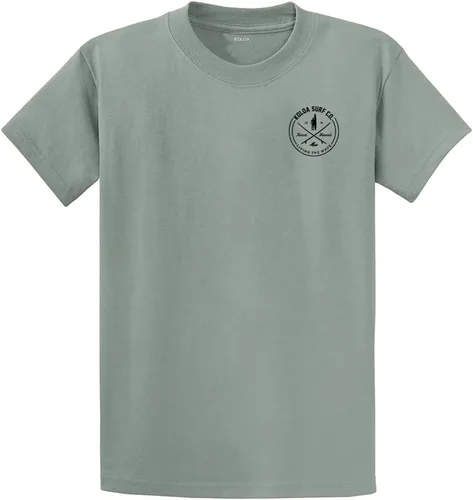 Vista 42 de Koloa Surf - Camisetas de algodón pesado para hombre, tallas grandes y altas Azul acuático/negro buscando diseño de ondas