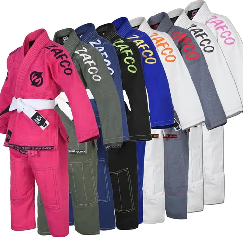 Vista 3 de Jiu Jitsu brasileño, para niños, Jiu Jitsu Gi BJJ Gi Grappling Kimonos Ligeros Cinturón Blanco