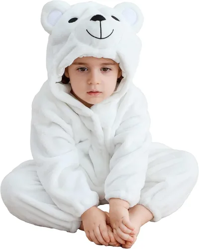 Vista 21 de Disfraz infantil de Halloween para cosplay, traje de animal con capucha para niños Mono