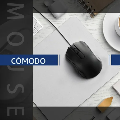 Vista 6 de Hoteam Ratón de computadora con cable, cable a granel, USB, mouse ergonómico con cable para PC, computadoras, portátiles, juegos, oficina, Negro