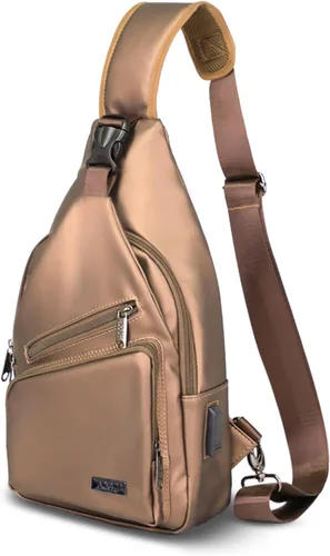 Vista 11 de AMJ Bolso cruzado tipo bandolera para hombres y mujeres, mochila de hombro casual, mochila de pecho tipo morral para senderismo y viajes