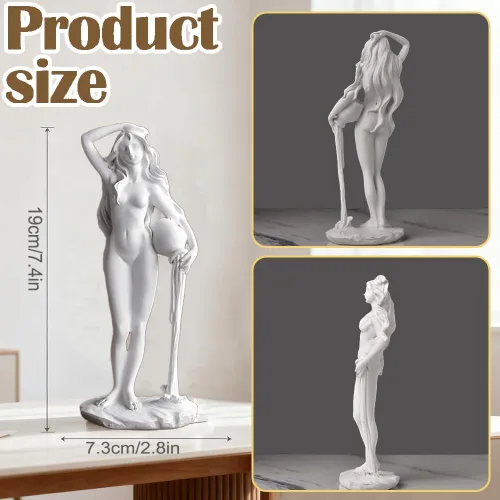 Vista 4 de Estatua de cerámica de la diosa Venus, estatuas de diosa femenina, figuras de mitología griega romana para sala de estar, dormitorio, estudio