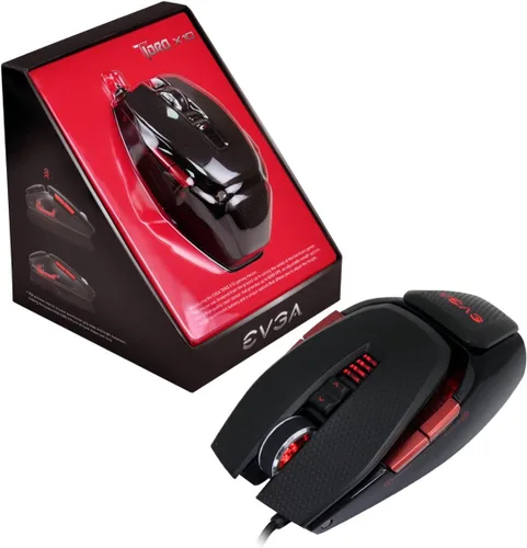 Vista 2 de EVGA TORQ X10 901-X1-1103-KR Ratón láser con cable personalizable/8200 DPI/5 perfiles/9 botones/ambidiestro (renovado)