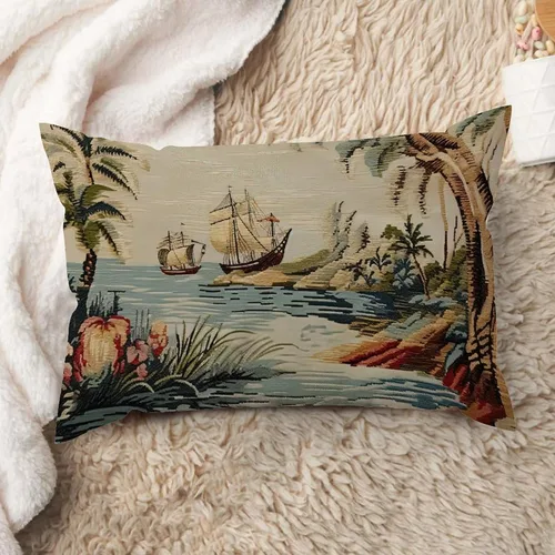 Vista 35 de ArogGeld Funda de cojín lumbar asiática de estilo chinoiserie, de lino marrón, pájaro y flor, funda de almohada asiática para sala de estar, A-6