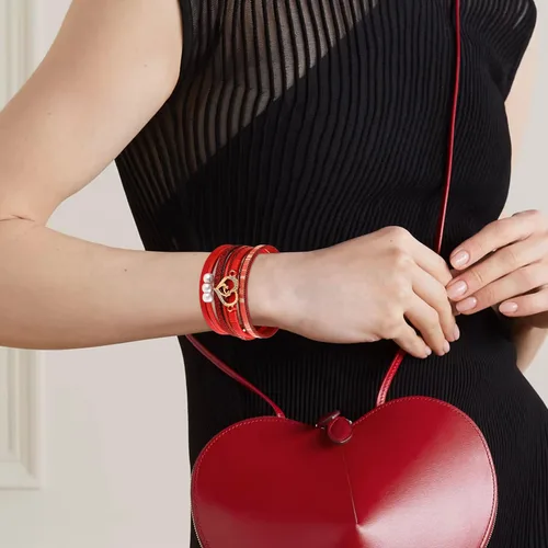 Vista 3 de Long tiantian Pulseras para mujer, pulseras de corazón de moda, bohemias, de cuero, apilables, regalos