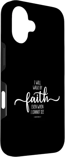 Vista 3 de iPhone 16 I Will Walk By Faith, God Jesus Christian Bible Inspiration Case