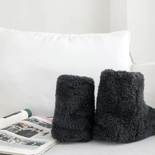 Vista 6 de mianshe Pantuflas tipo botín mullido para mujer y hombre con espuma viscoelástica