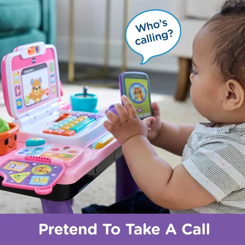 Vista 5 de VTech Little CEO Learning Desk Toddler Activity Center, Pink