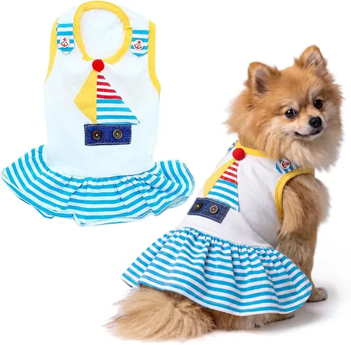 Vista 108 de Parisian Pet Chambray - Vestido para perro - Ligero sin mangas para perro, niña, talla XS Chambray en general