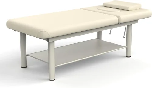 Vista 2 de pouseayar Cama de masaje estacionaria profesional resistente con respaldo ancho para terapia, tratamientos faciales, marco de metal, piel sintética