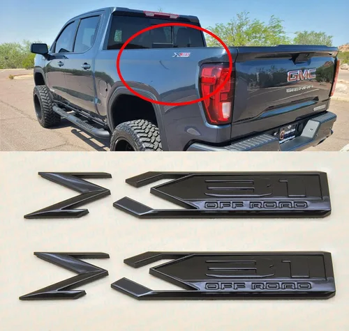 Vista 6 de 2 paquetes de emblemas X31 para todo terreno 84682662 Placa de identificación del costado trasero del cuerpo, letra de reemplazo para GMC Sierra