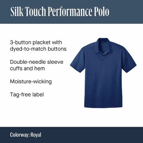 Vista 8 de Port Authority Polo unisex de seda Touch Performance Negro