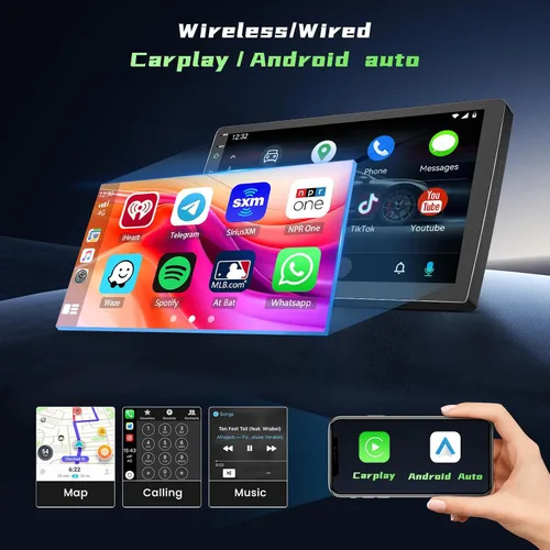 Vista 4 de 64G 9'' Android 15 Car Stereo para Ford Expedition(Manual A/C) 2007-2014 IPS Pantalla táctil inalámbrica CarPlay Android Auto GPS Mirror Link 5G