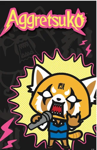 Vista 11 de Trends International Aggretsuko Rock Out - Póster de pared, 22.4 pulgadas de largo x 14.7 pulgadas, versión enmarcada en madera de granero