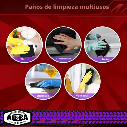Vista 9 de AIDEA - Paño de limpieza de microfibra, 10 unidades, toallas de microfibra negras, 12 x 12 pulgadas Microfiber Towels for Cars, Wash Cloths, Lint