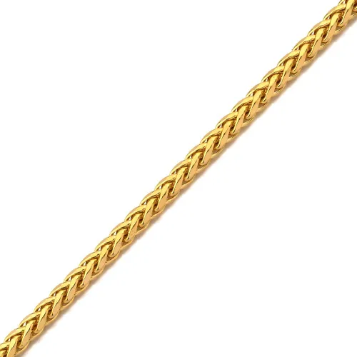 Vista 3 de Collar de cadena Franco de trigo redondo de 0.197 in de oro amarillo de 10 quilates (18 a 30 pulgadas)