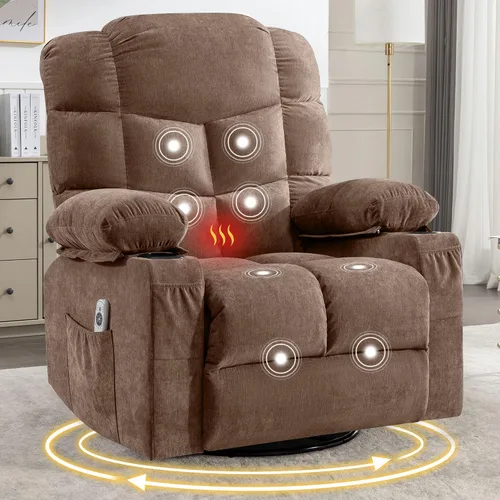 Vista 8 de Recliner Chair with Lumbar Heating & 8 Massage Points，Gray Grey