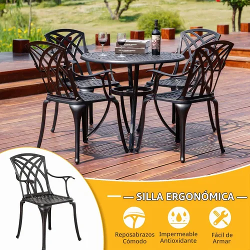 Vista 7 de Juego de 2 sillas de comedor para patio, sillas bistró de Set 2#1