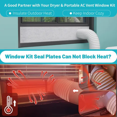 Vista 3 de Paneles de espuma aislante de doble capa para aire acondicionado portátil, kit de ventilación de ventana, kit de ventana de ventilación de secadora