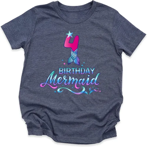 Vista 5 de Family Mermaid Birthday Theme T-shirt, Custom Matching Any Age B-day Party Outfits, Gift For Birthday Girl, Funny Birthday Girl Shirt, Sister