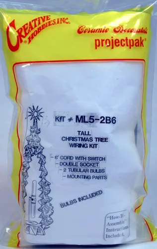 Vista 2 de Creative Hobbies® Kit de cableado para árbol de Navidad extra alto #ML5-2B6, bombillas dobles de 40 vatios, soporte de alambre, enchufe de base