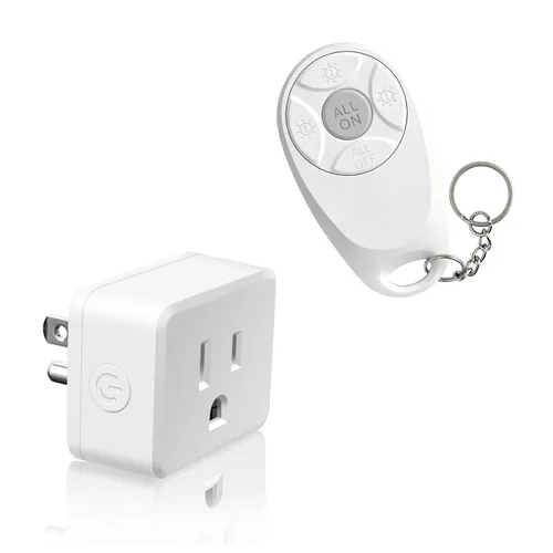 Vista 23 de Toma de control remoto, interruptor de luz y enchufe remoto greencycle con interruptor de luz inalámbrico, rango de 500 pies, no necesita cableado