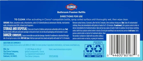 Vista 12 de Clorox - Cápsulas de recarga para espuma de baño sin blanqueador, esenciales para el hogar, limpieza con lluvia, 3 recargas de spray