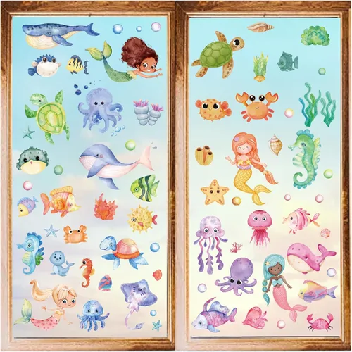 Vista 20 de CRASPIRE 8 hojas de 8 estilos de calcomanías de girasol para ventana, calcomanías de gnomo de primavera, calcomanías autoadhesivas para decoración
