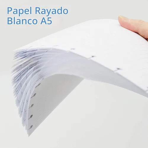 Vista 3 de Papel de repuesto para discos de tamaño junior, 8 discos, recambio de papel de arco rayado, 100 gsm, papel blanco de recambio de papel de disco, 100