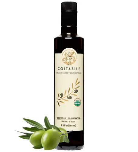 Vista 2 de Aceite de Oliva Virgen Extra con infusión de albahaca y mezcla clásica rica en polifenoles. Aceites de oliva totalmente naturales, 100% italianos.